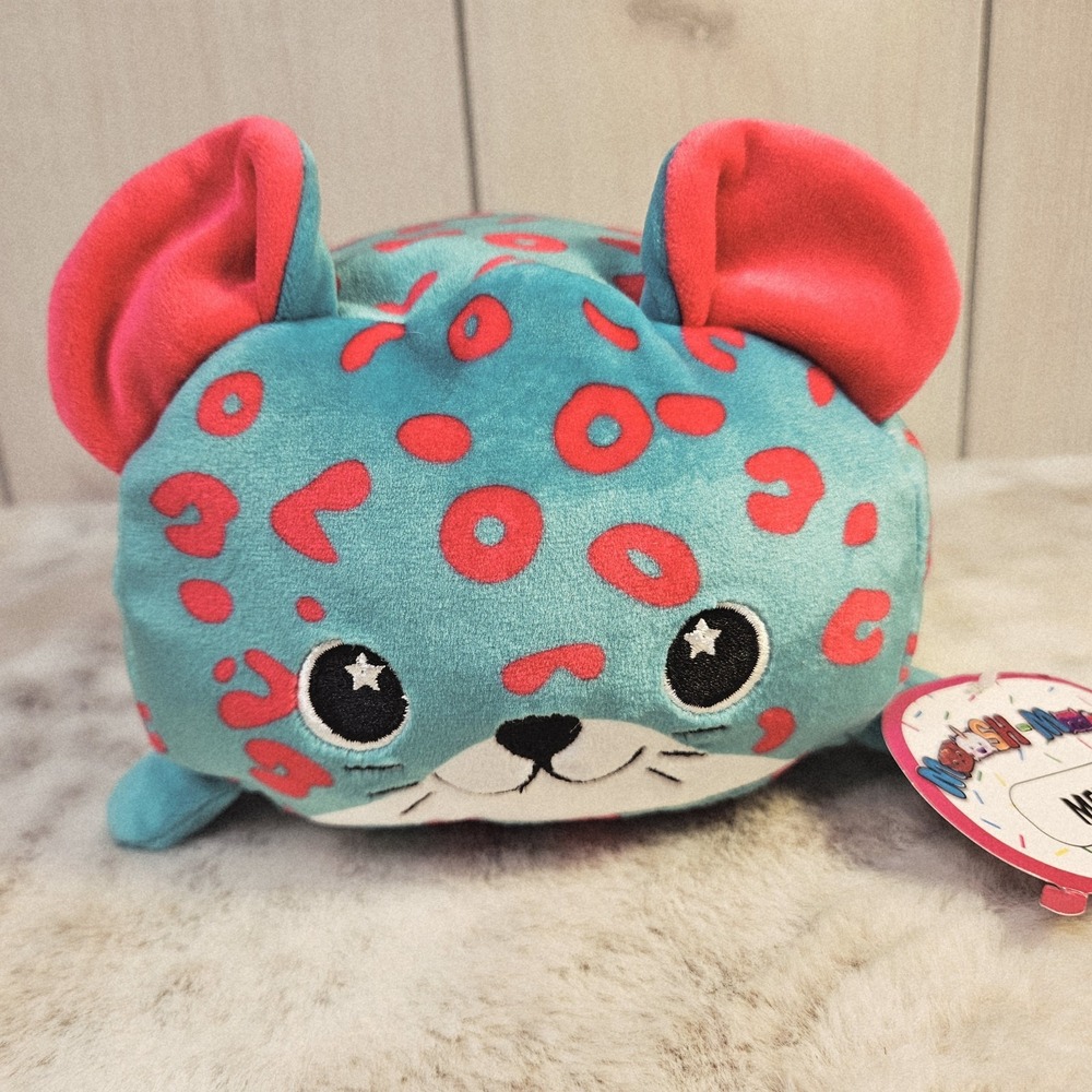 Moosh Moosh Melina Mouse #3211 Soft Plush Buddies Blue Pink Cheetah‎ 9"